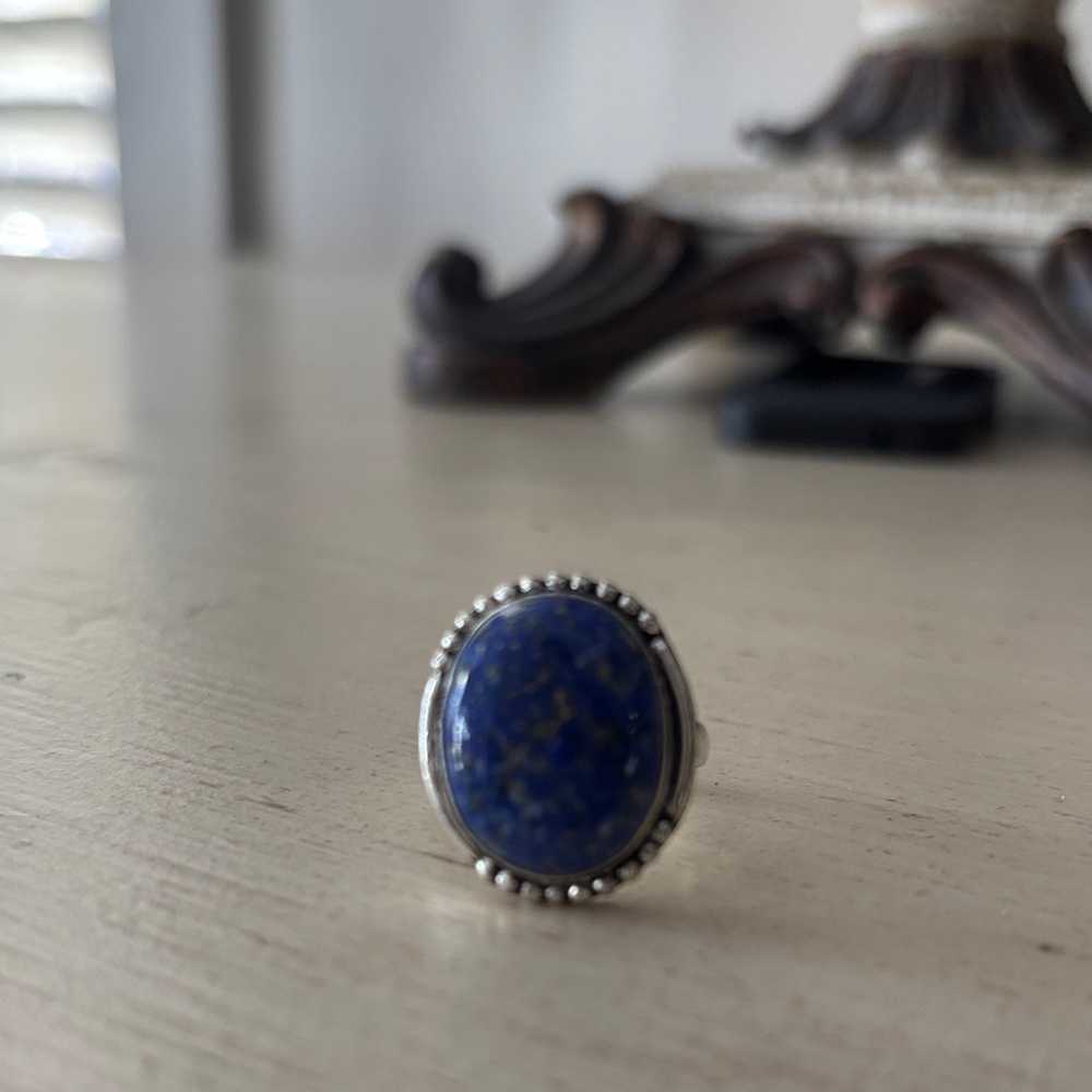 Silver Ring with Blue Stone